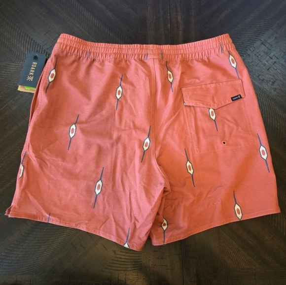 ROARK Men's Shorey 16" Castagno Saffron Red Boardshorts Medium Surf Outdoor New - Picture 7 of 10